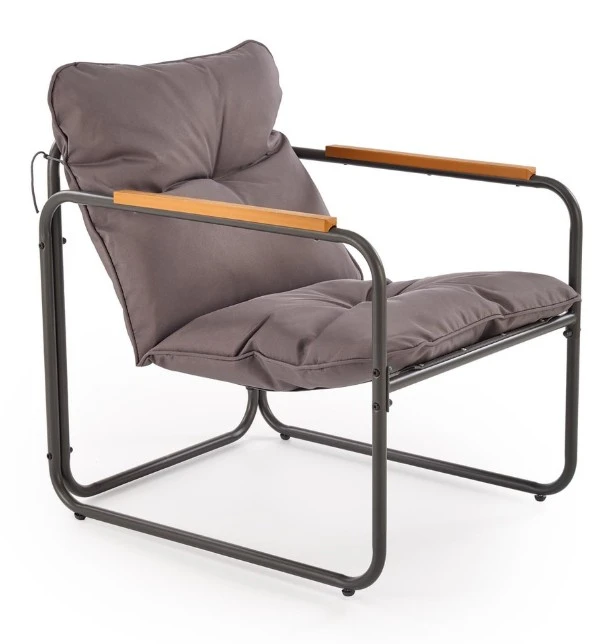 Zestaw mebli ogrodowych Hudson sofa fotele ława na taras popielaty/brązowy
