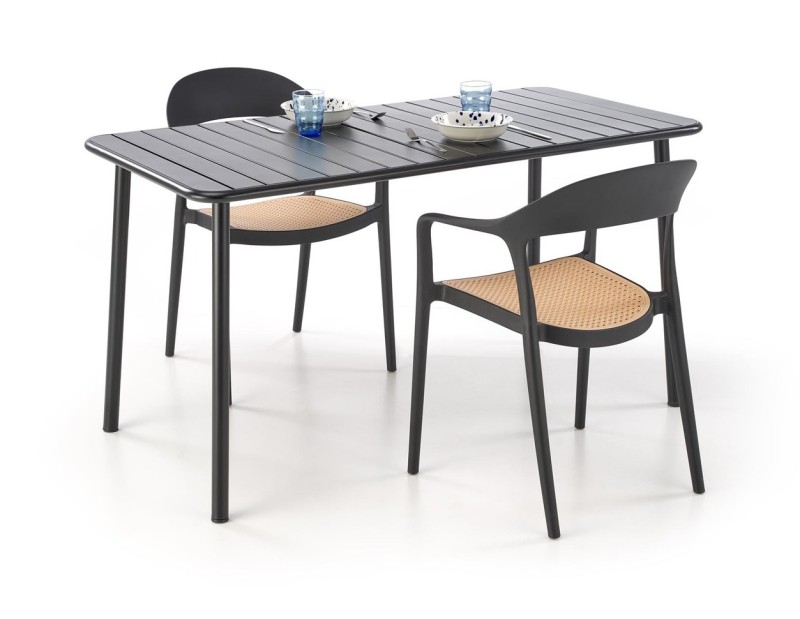 Stół ogrodowy Bosco prostokątny 6-osobowy na taras 140 cm czarny