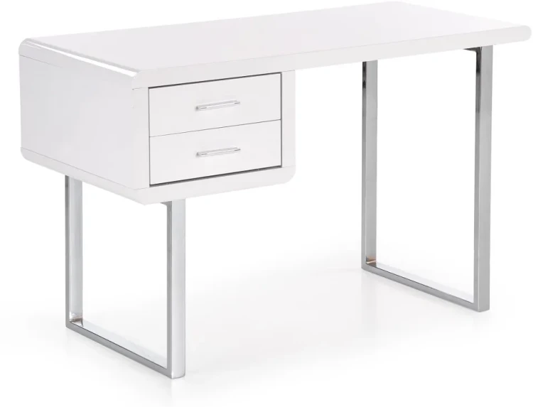 Biurko z szufladami B30 nowoczesne do biura 120 cm biały/chrom