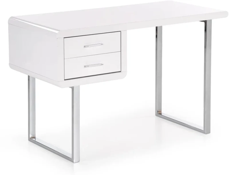 Biurko z szufladami B30 nowoczesne do biura 120 cm biały/chrom