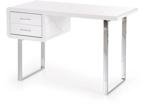 Biurko z szufladami B30 nowoczesne do biura 120 cm biały/chrom