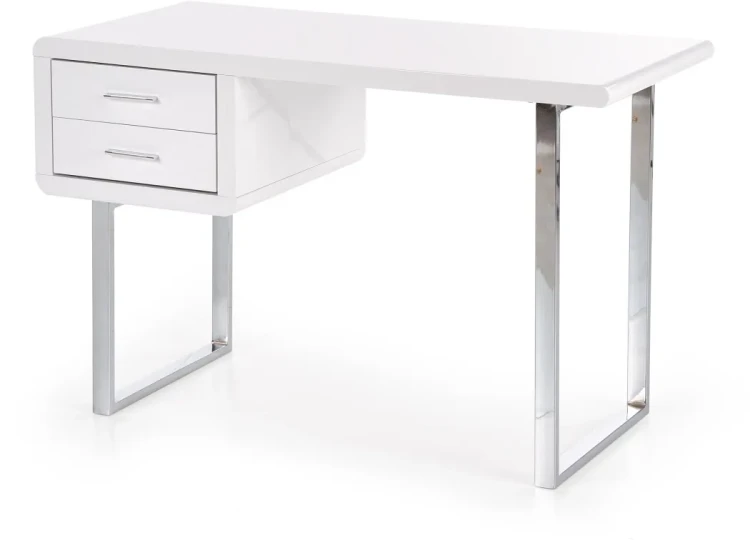 Biurko z szufladami B30 nowoczesne do biura 120 cm biały/chrom