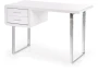 Biurko z szufladami B30 nowoczesne do biura 120 cm biały/chrom