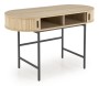 Biurko z półkami B51 owalne do biura 120 cm naturalny/czarny
