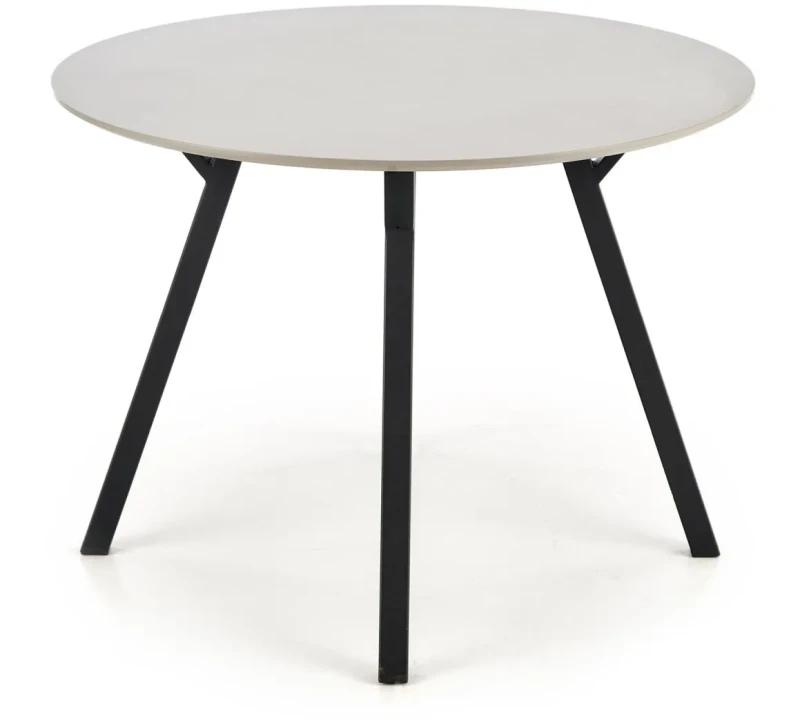 Stół okrągły Balrog na metalowej podstawie do jadalni 100 cm czarny/jasny popiel