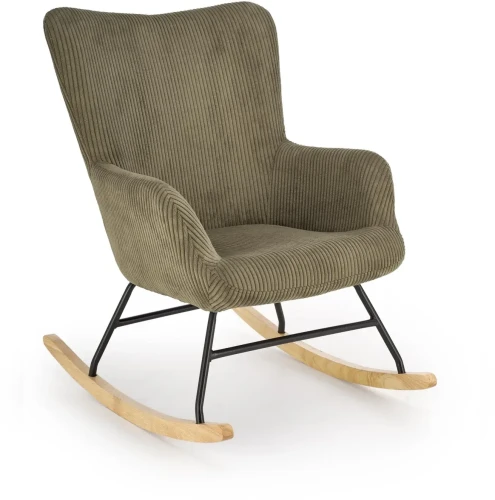 Fotel wypoczynkowy Belmiro z funkcją kołyski do salonu oliwkowy