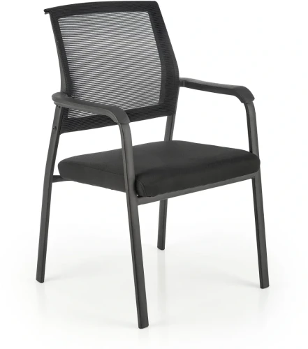 Krzesło konferencyjne Bergen z podłokietnikami do biura czarny