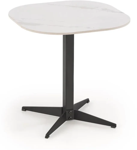 Stolik kawowy Borna S kwadratowy do salonu 50 cm biały marmur