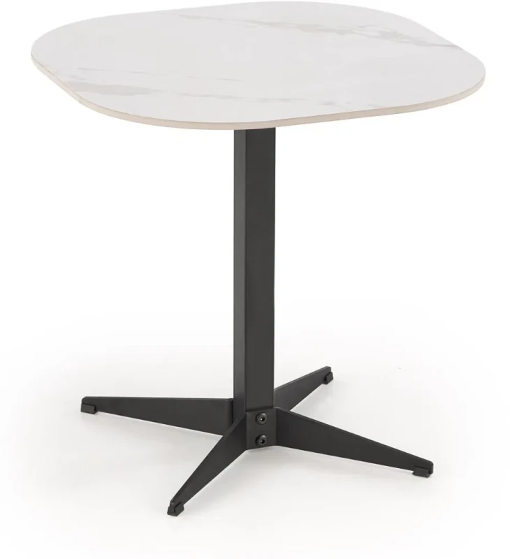 Stolik kawowy Borna S kwadratowy do salonu 50 cm biały marmur