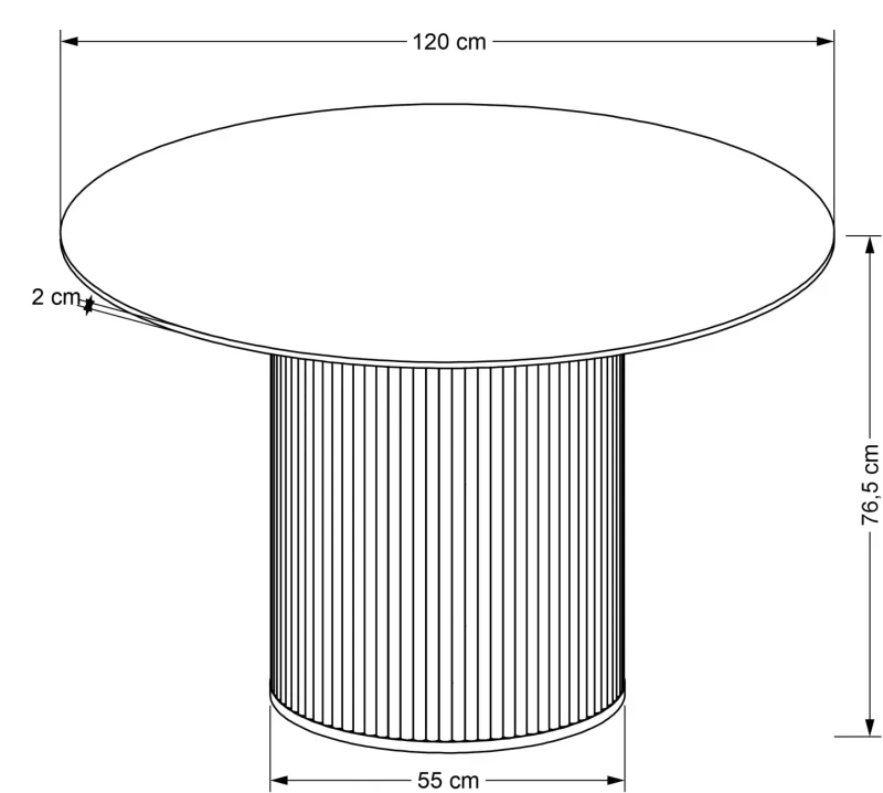Stół okrągły Bruno nowoczesny do salonu 120 cm biały marmur/orzechowy