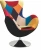 Fotel wypoczynkowy Butterfly z obrotowym siedziskiem do salonu patchwork