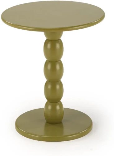 Stolik kawowy Cirilla okrągły do salonu 40 cm oliwkowy