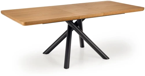 Stół rozkładany Derrick loftowy do jadalni 160-220 cm dąb naturalny/czarny