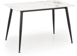 Stół prostokątny Emilio nowoczesny do kuchni 120 cm biały marmur/czarny