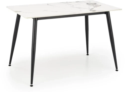 Stół prostokątny Emilio nowoczesny do kuchni 120 cm biały marmur/czarny