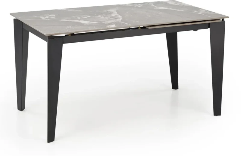 Stół rozkładany Felix nowoczesny do jadalni 141-201 cm popielaty marmur/czarny