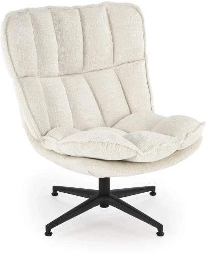 Fotel wypoczynkowy Fofana nowoczesny do salonu kremowy