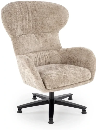 Fotel wypoczynkowy Franco z obrotowym siedziskiem do salonu beżowy