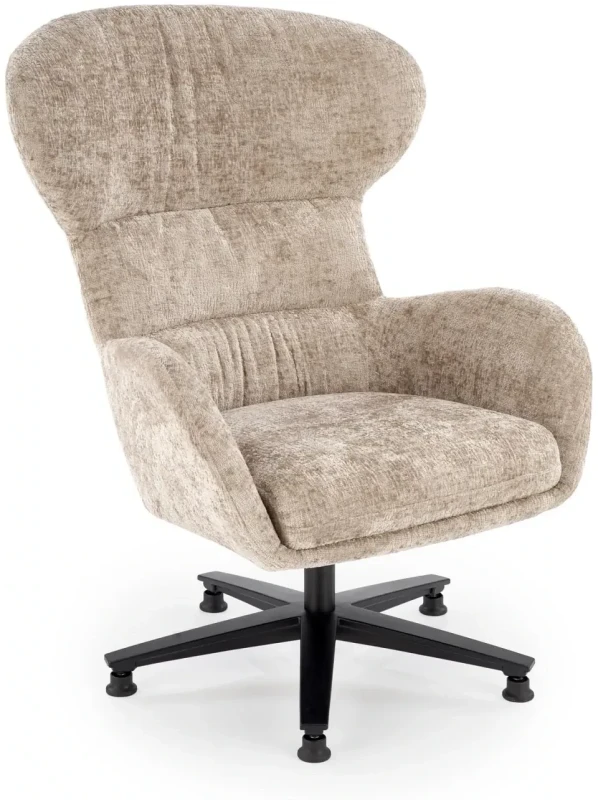 Fotel wypoczynkowy Franco z obrotowym siedziskiem do salonu beżowy