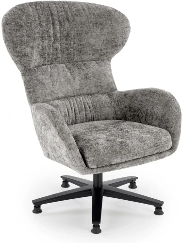 Fotel wypoczynkowy Franco z obrotowym siedziskiem do salonu popielaty