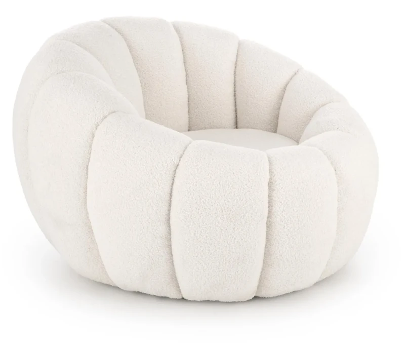 Fotel wypoczynkowy Gaspar nowoczesny do salonu kremowy