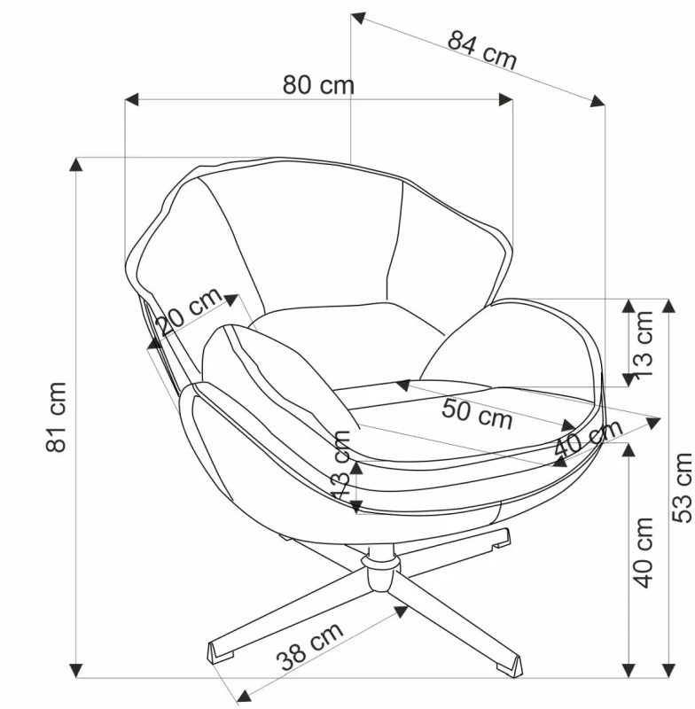 Fotel wypoczynkowy Guido z obrotowym siedziskiem do salonu beżowy