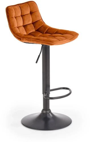 Krzesło barowe H95 z regulacją wysokości i podnóżkiem cynamonowy/czarny