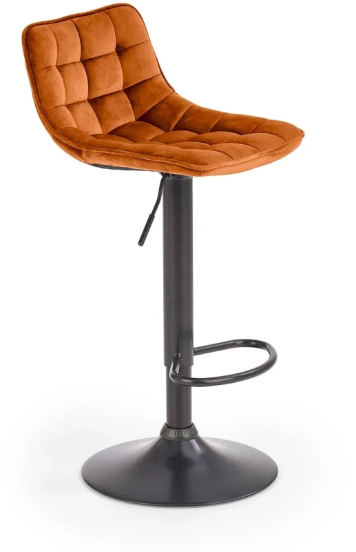 Krzesło barowe H95 z regulacją wysokości i podnóżkiem cynamonowy/czarny