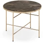 Stolik kawowy Isabelle szklany do salonu 60 cm ciemny marmur/champagne