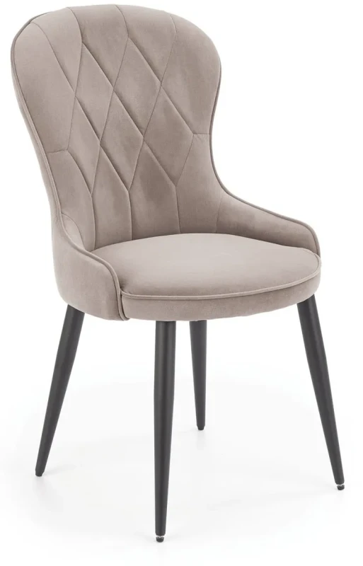 Krzesło K366 tapicerowane do jadalni beżowy/czarny