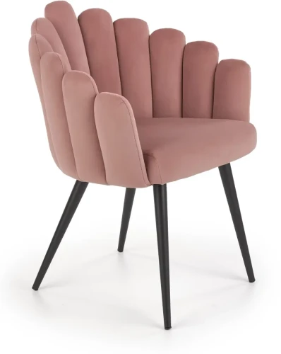 Krzesło K410 tapicerowane do jadalni różowy/czarny