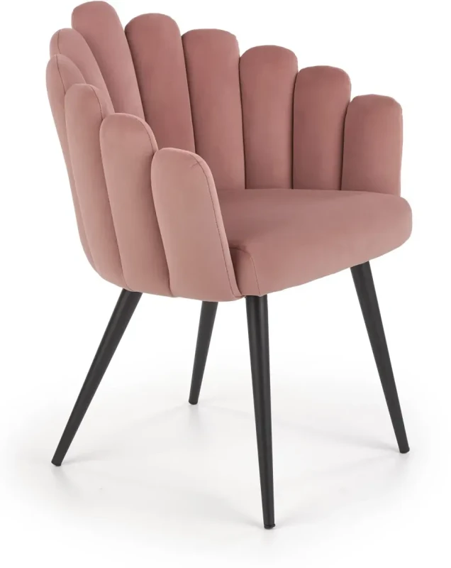 Krzesło K410 tapicerowane do jadalni różowy/czarny