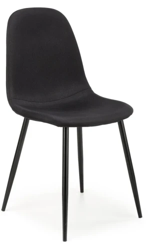 Krzesło tapicerowane K449 z metalowymi nogami tkaninowe do jadalni czarny
