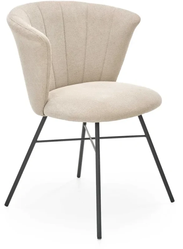 Krzesło tapicerowane K459 nowoczesne z metalowymi nogami do jadalni beżowy