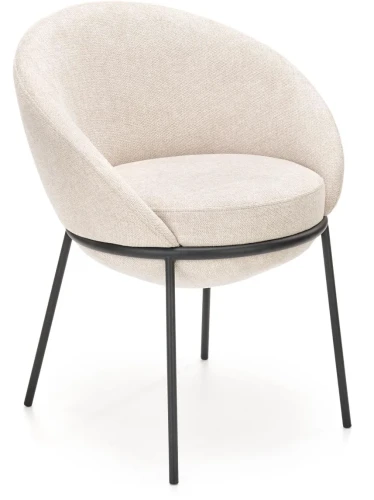 Krzesło tapicerowane K482 z podłokietnikami nowoczesne do salonu beżowy