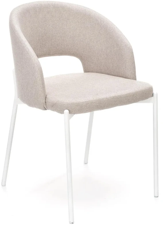 Krzesło tapicerowane K486 nowoczesne z oparciem do jadalni beżowy