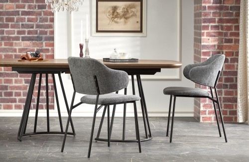 Krzesło tapicerowane K497 nowoczesne loftowe do jadalni jasny popielaty
