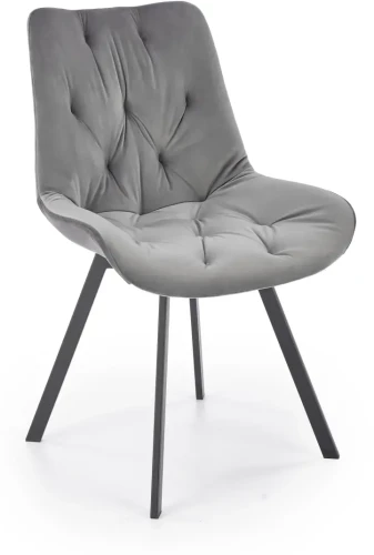 Krzesło K519 tapicerowane z obrotowym siedziskiem popielaty/czarny