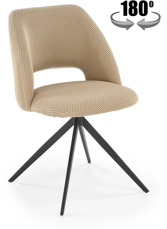 Krzesło obrotowe K546 z tkaniny membranowej siateczkowe do jadalni beżowy