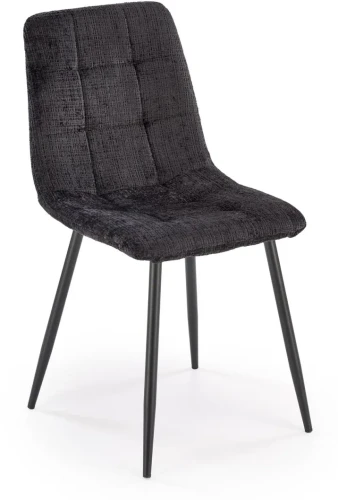 Krzesło tapicerowane K547 pikowane z miękkim siedziskiem do jadalni czarny