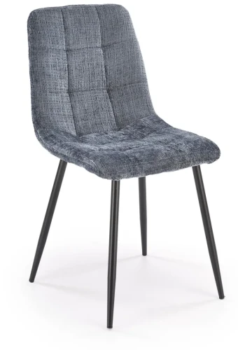 Krzesło tapicerowane K547 pikowane z miękkim siedziskiem do jadalni popielaty