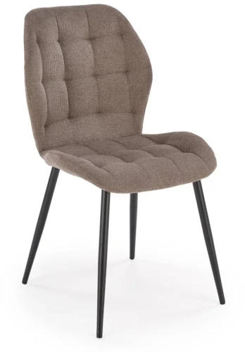 Krzesło tapicerowane K548 pikowane z tkaniny VARDO do jadalni popielaty