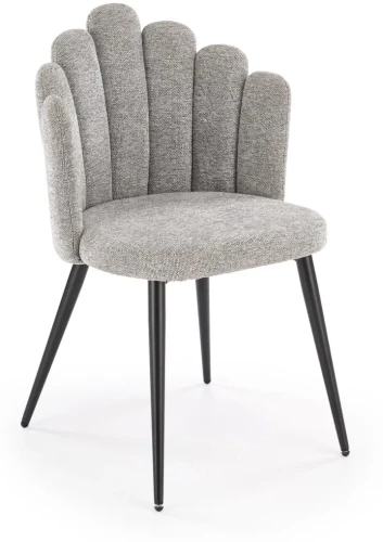 Krzesło tapicerowane K552 muszelkowe dekoracyjne do jadalni popielaty