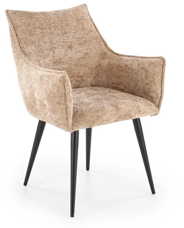 Krzesło tapicerowane K559 kubełkowe z podłokietnikami do jadalni beżowy