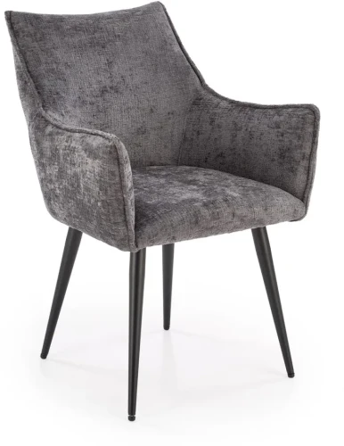 Krzesło tapicerowane K559 kubełkowe z podłokietnikami do jadalni popielaty