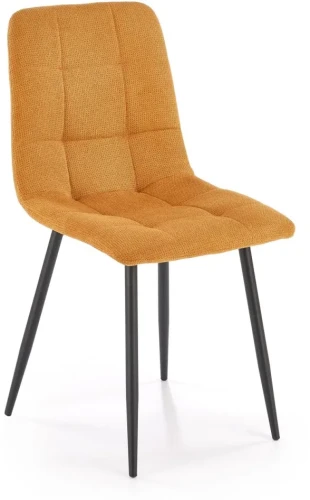 Krzesło tapicerowane K560 tkaninowe nowoczesne do jadalni musztardowy