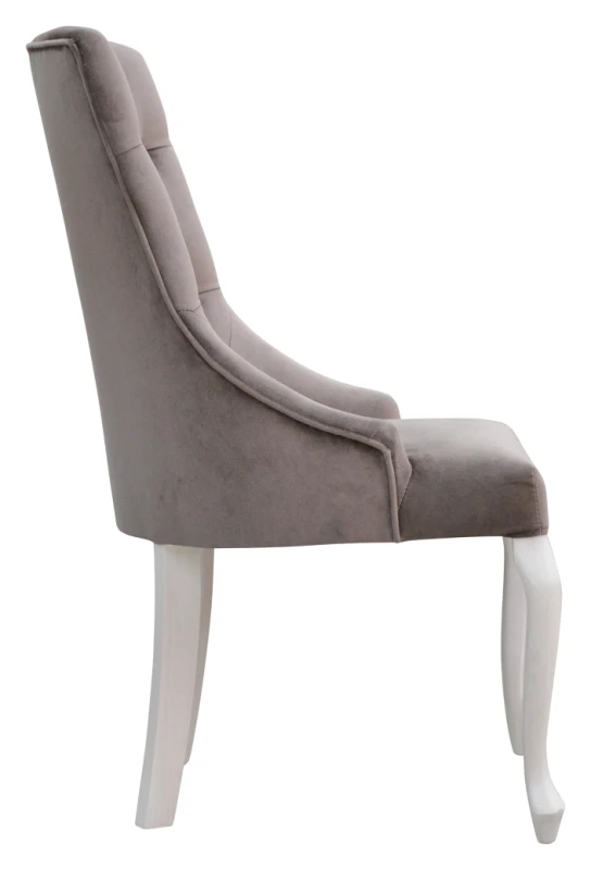 Krzesło Madam Chesterfield nogi ludwik, kewis 1955, patyna biała