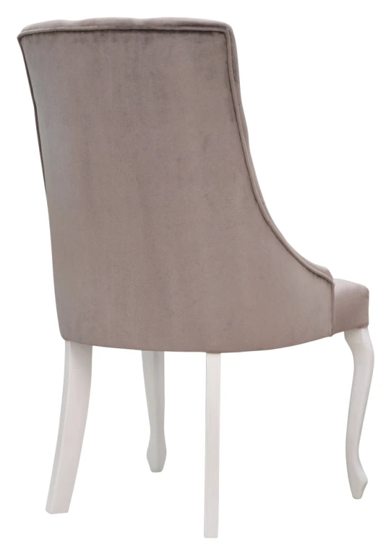 Krzesło Madam Chesterfield nogi ludwik, kewis 1955, patyna biała