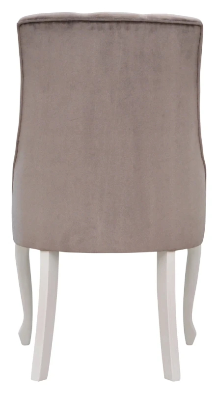 Krzesło Madam Chesterfield nogi ludwik, kewis 1955, patyna biała