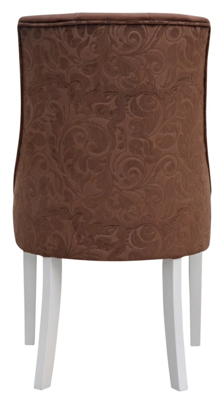 Krzesło Madam Chesterfield, łączenie tkanin, tył falcon 7 (kewis)  reszta pagani 7 (kewis), 14 biały